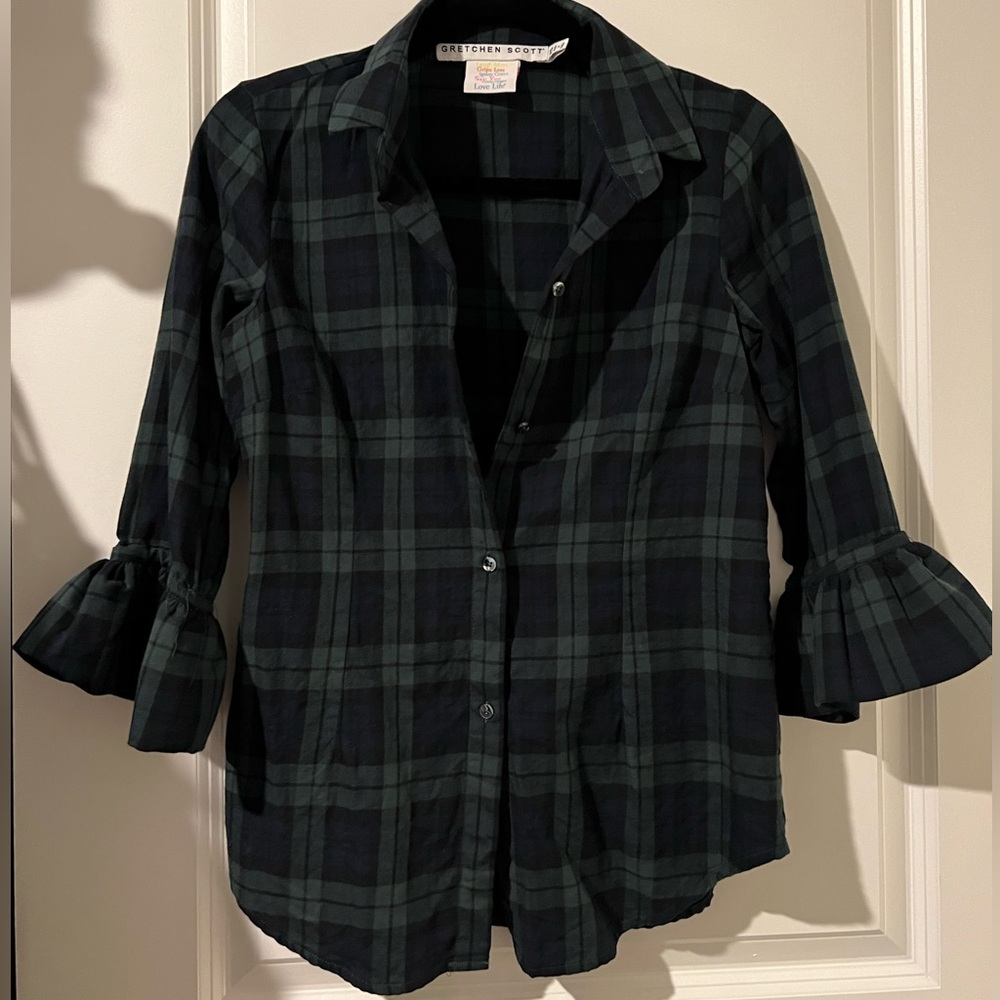 Gretchen Scott Priss Blouse- Duke of York. Green/Multi Size XS